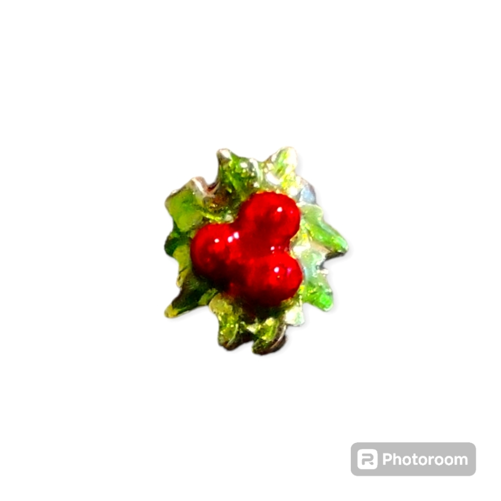 Sterling silver 925 Christmas wreath charm bead
